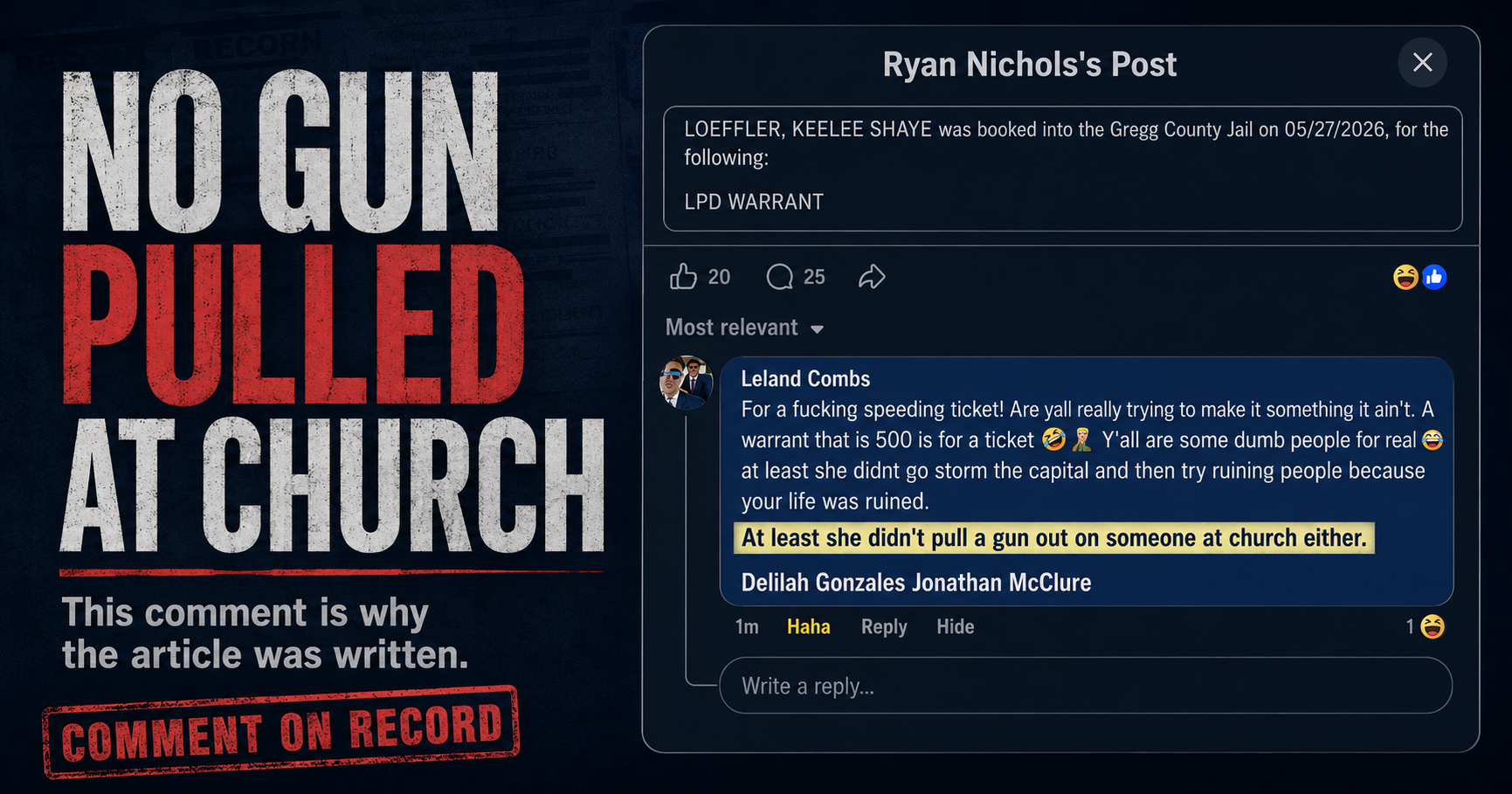 No, I never pulled a gun on anyone at church — Ryan Nichols, on the record · RealRyanNichols.com