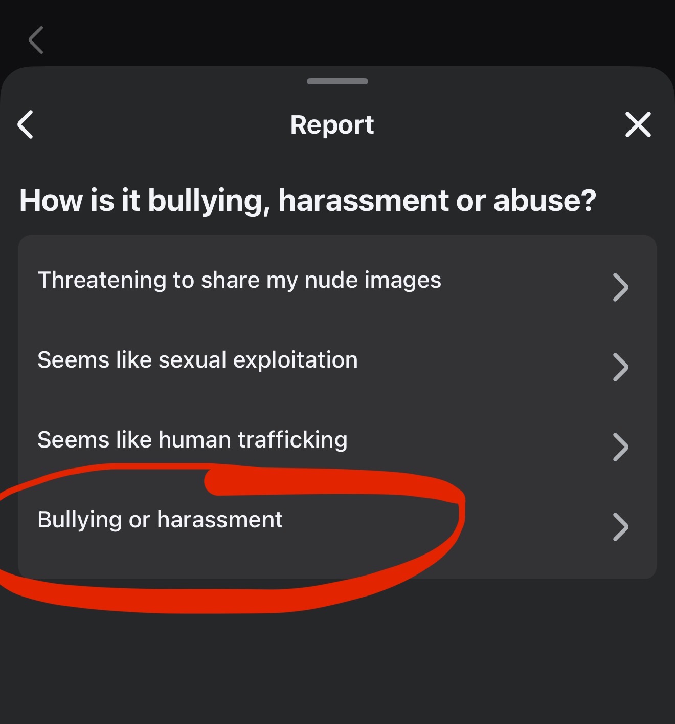 Report it as harassment