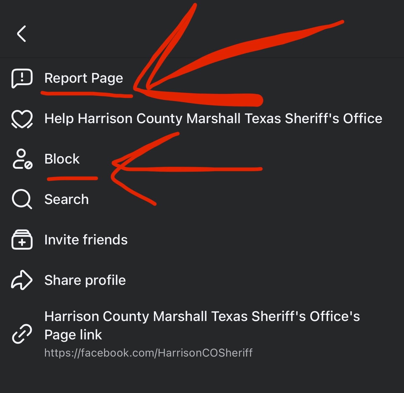 Report and Block — right there