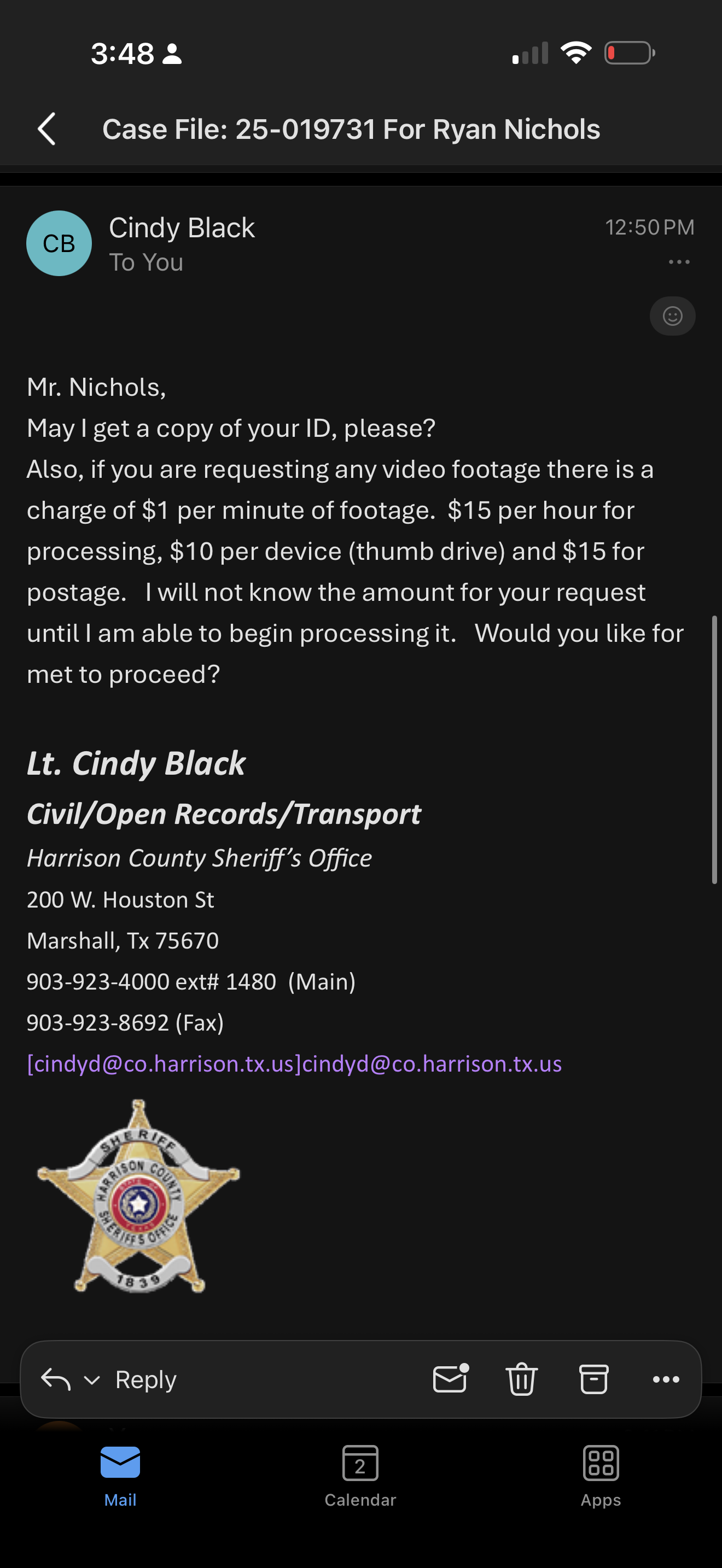 EX-010B-1 - Separate July 13 bodycam cost response